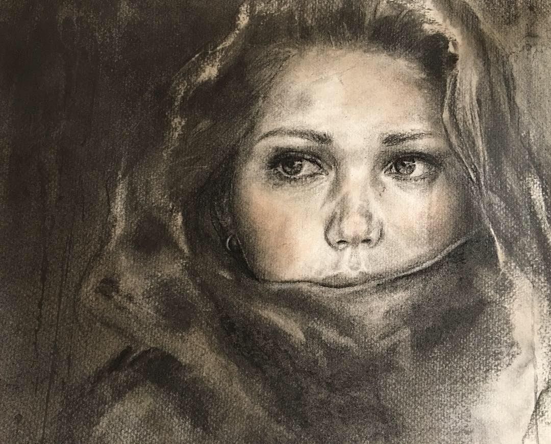 Charcoal on Paper by Pelin Bayçelebi Demir